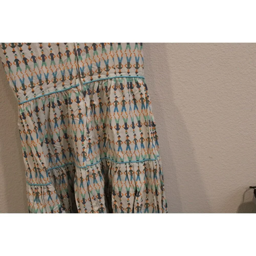 Basila 50's 60's vintage summer tiered dress tie straps fits like small
